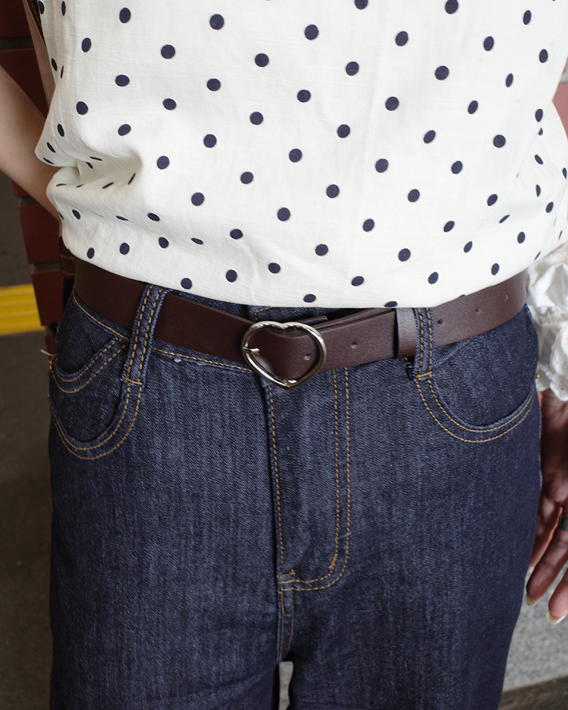 SEA ハートバックルベルト SEA シー ハートベルト SEA BIG HEART SUEDE BELT black シー/SEA BIG