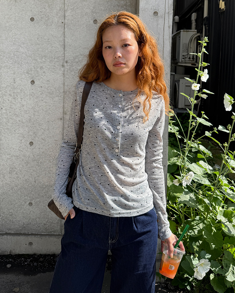 BRILL コットンロングスリーブTシャツ　カーキ BRILL コットンロングスリーブTシャツ カーキ