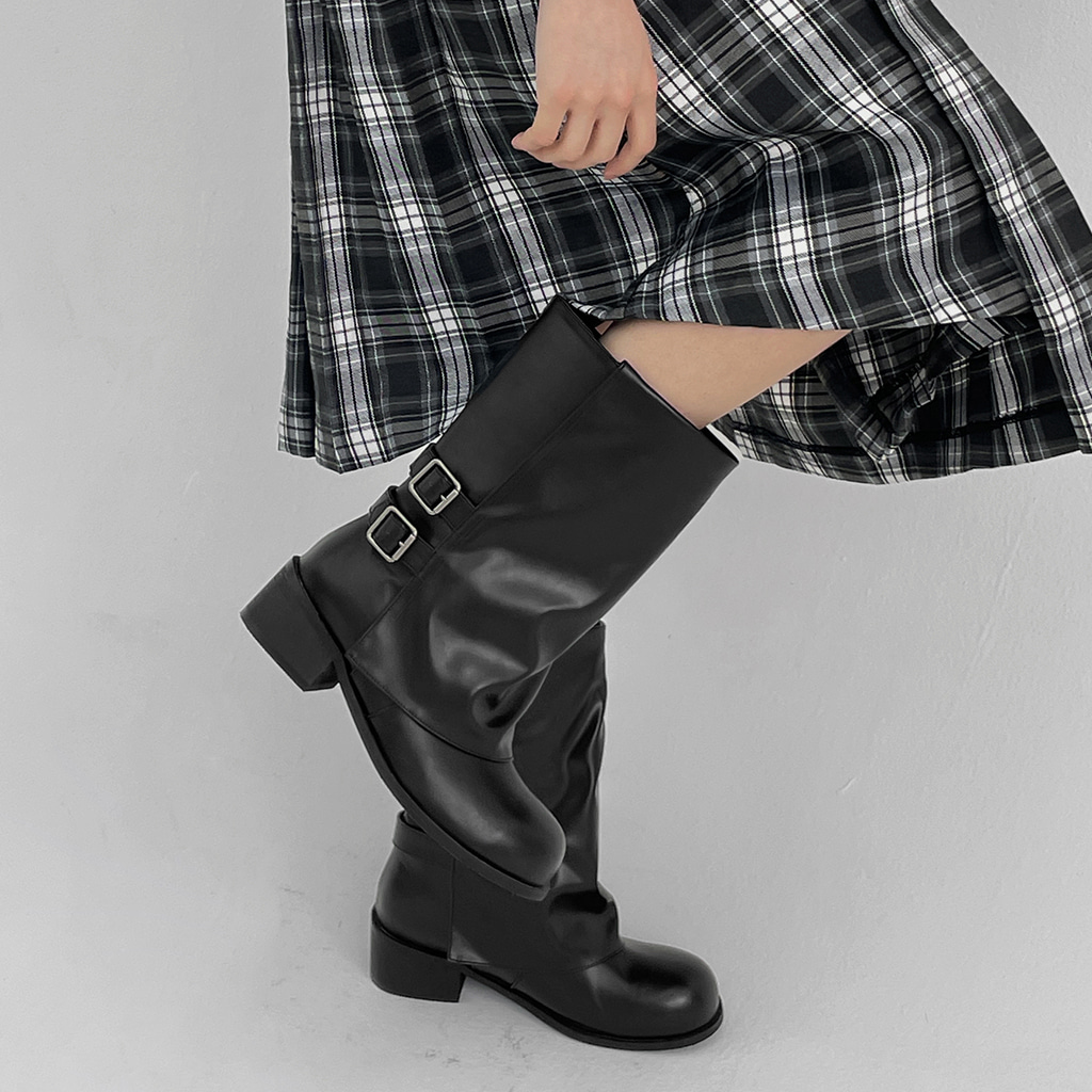 BLACKUP ブラックアップ　グランツバックル　折りたたみスエードミドルブーツ BLACKUP / ブラックアップ | ファッション通販サイト NUGU