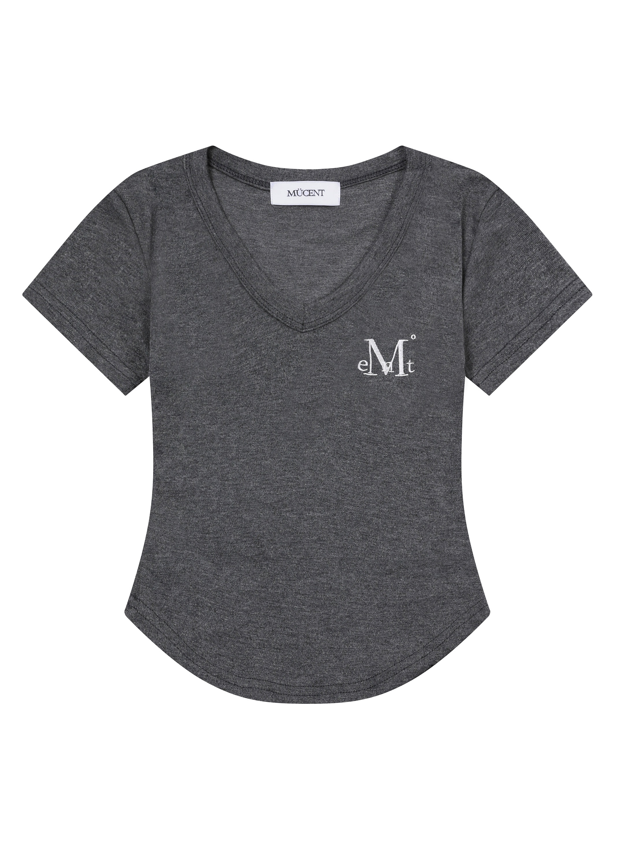 VELIN V-NECK CROP HALF T (5COLOR)