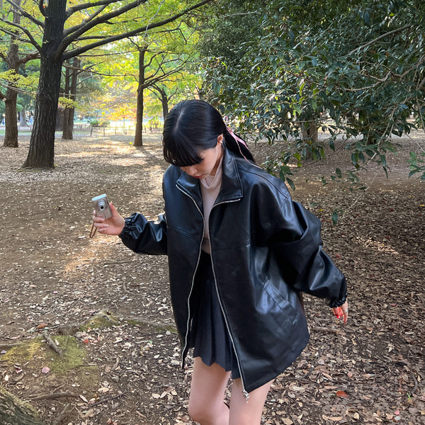 ルーズサイズレザージャケット | ファッション通販サイト NUGU