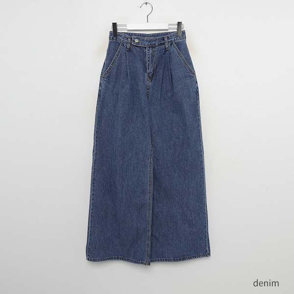 ピンタックワイドデニムパンツ | ファッション通販サイト NUGU