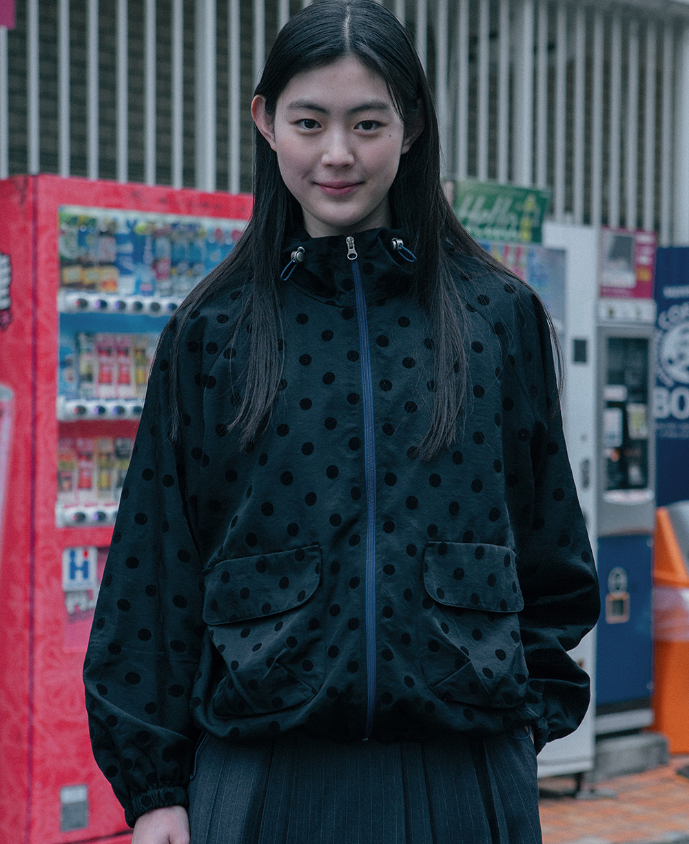 ジャケット・アウター DOT FRILL HOODED WINDBREAKER JUMPER DOT FRILL HOODED WINDBREAKER JUMPER (BLACK) | ファッション