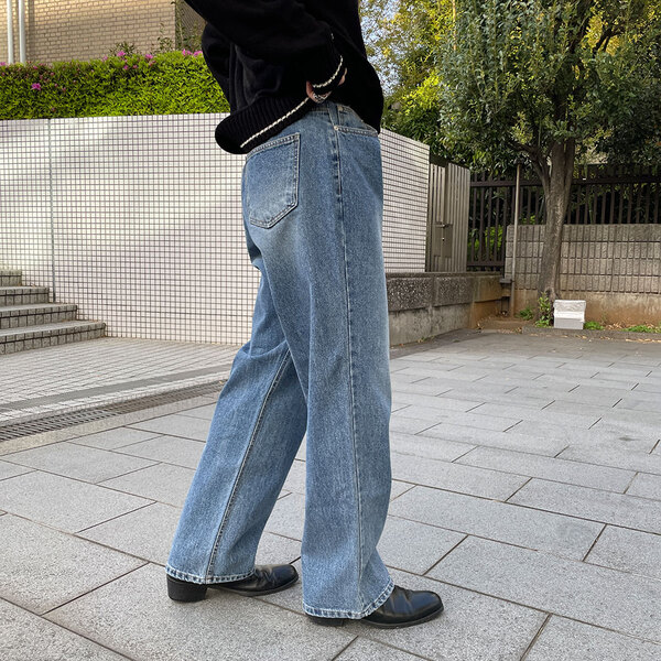 TRIPLE ハイウエストウォッシングデニムパンツ ワイドウォッシングデニムパンツ | ファッション通販サイト NUGU
