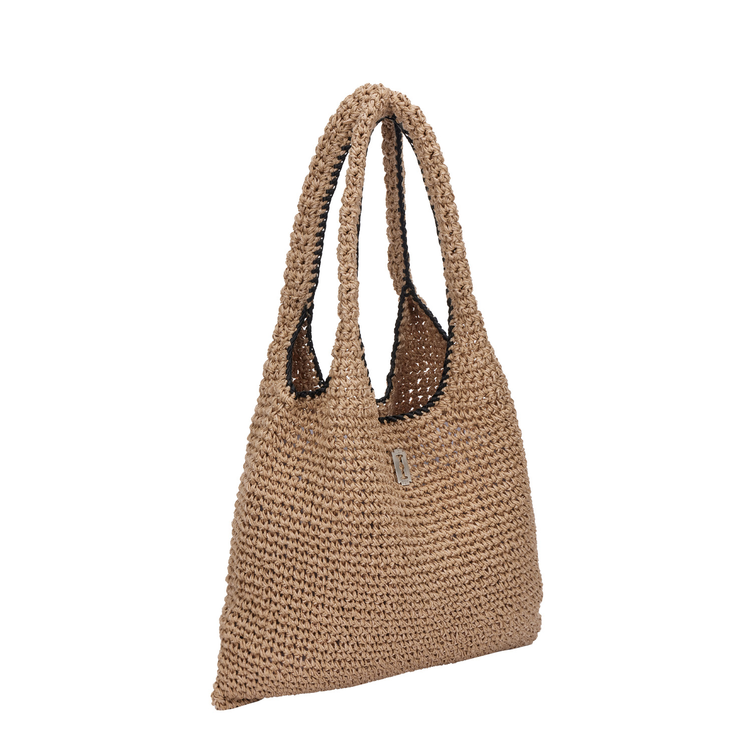 BOATER WEAVING HOBO L BEIGE