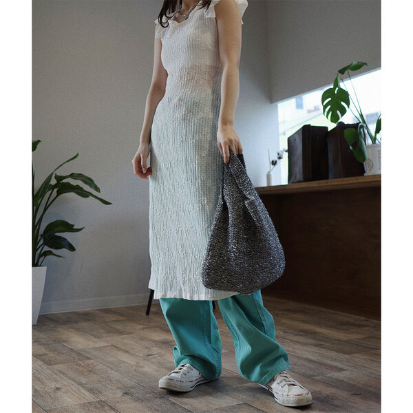 限定品　baserange エプロンワンピース Baserange ベースレンジ シルク エプロンドレス エプロン