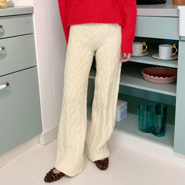 105.ケーブルニットパンツ　NUGU ケーブルニットパンツ | ファッション通販サイト NUGU