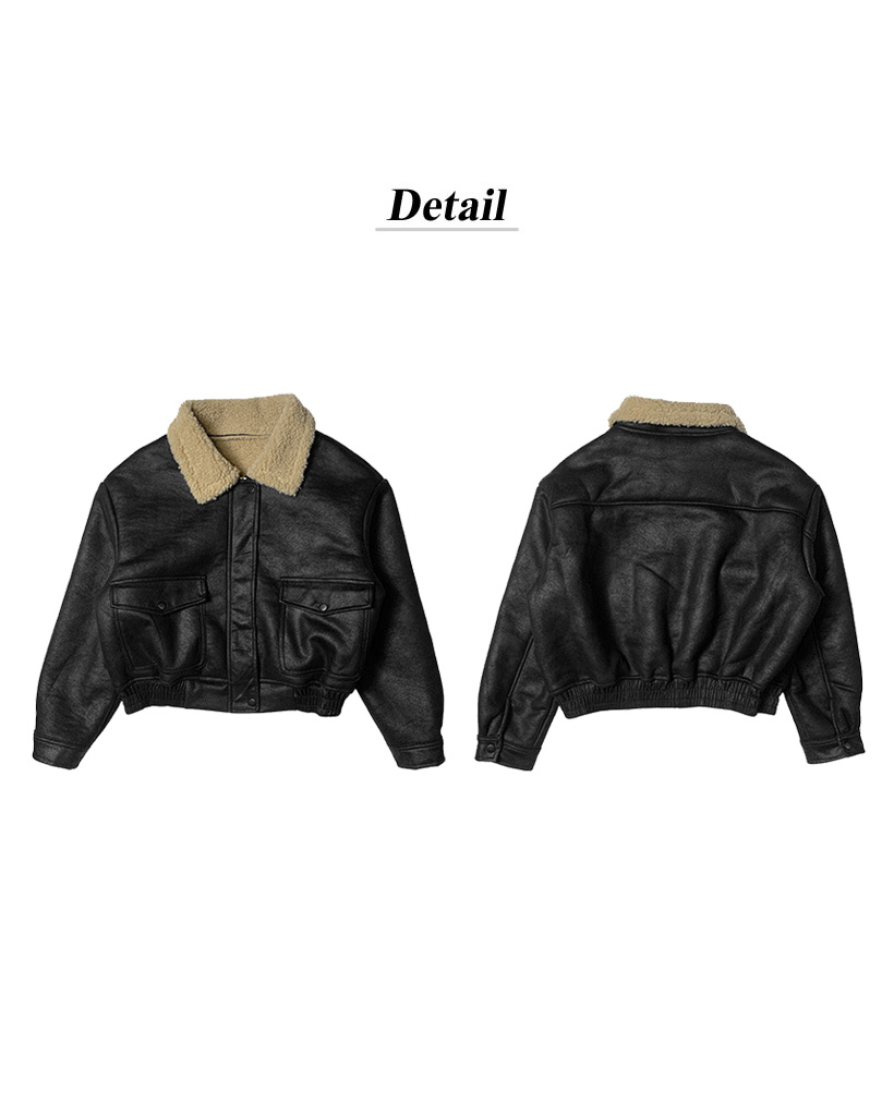 ナ♡GIENGE フェイクファー付き レザー ジャケット ボア襟 ムートン ナ♡GIENGE フェイクファー付き レザー ジャケット ボア襟 ムートン