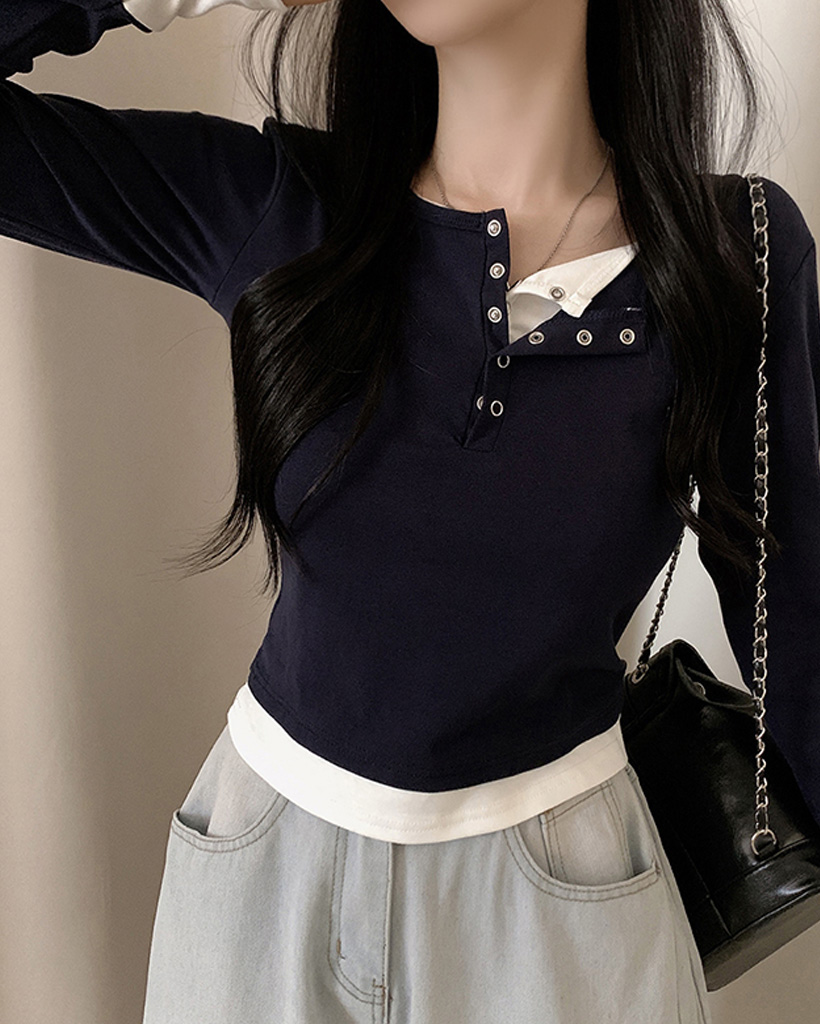 一体型]レイヤードスリム長袖Tシャツ | ファッション通販サイト NUGU