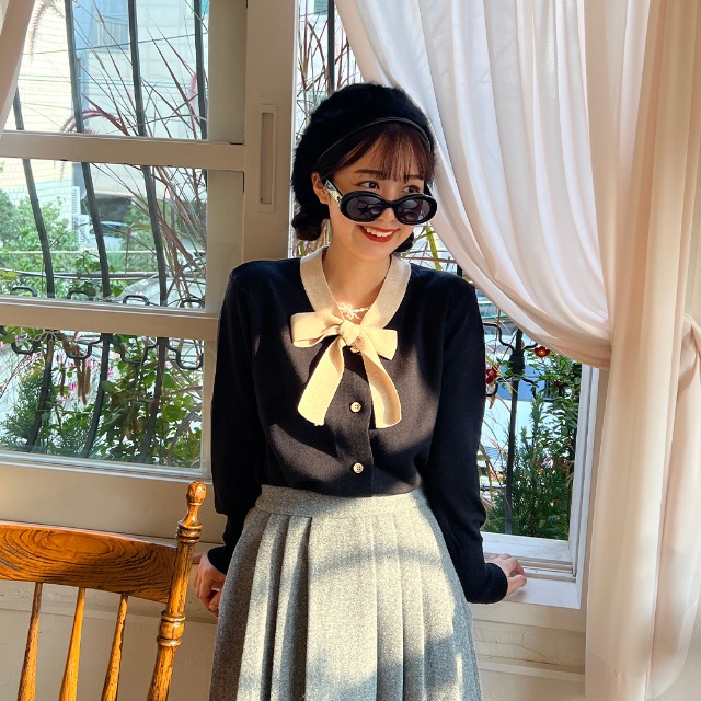 ラブリーリボンタイカーディガン | ファッション通販サイト NUGU