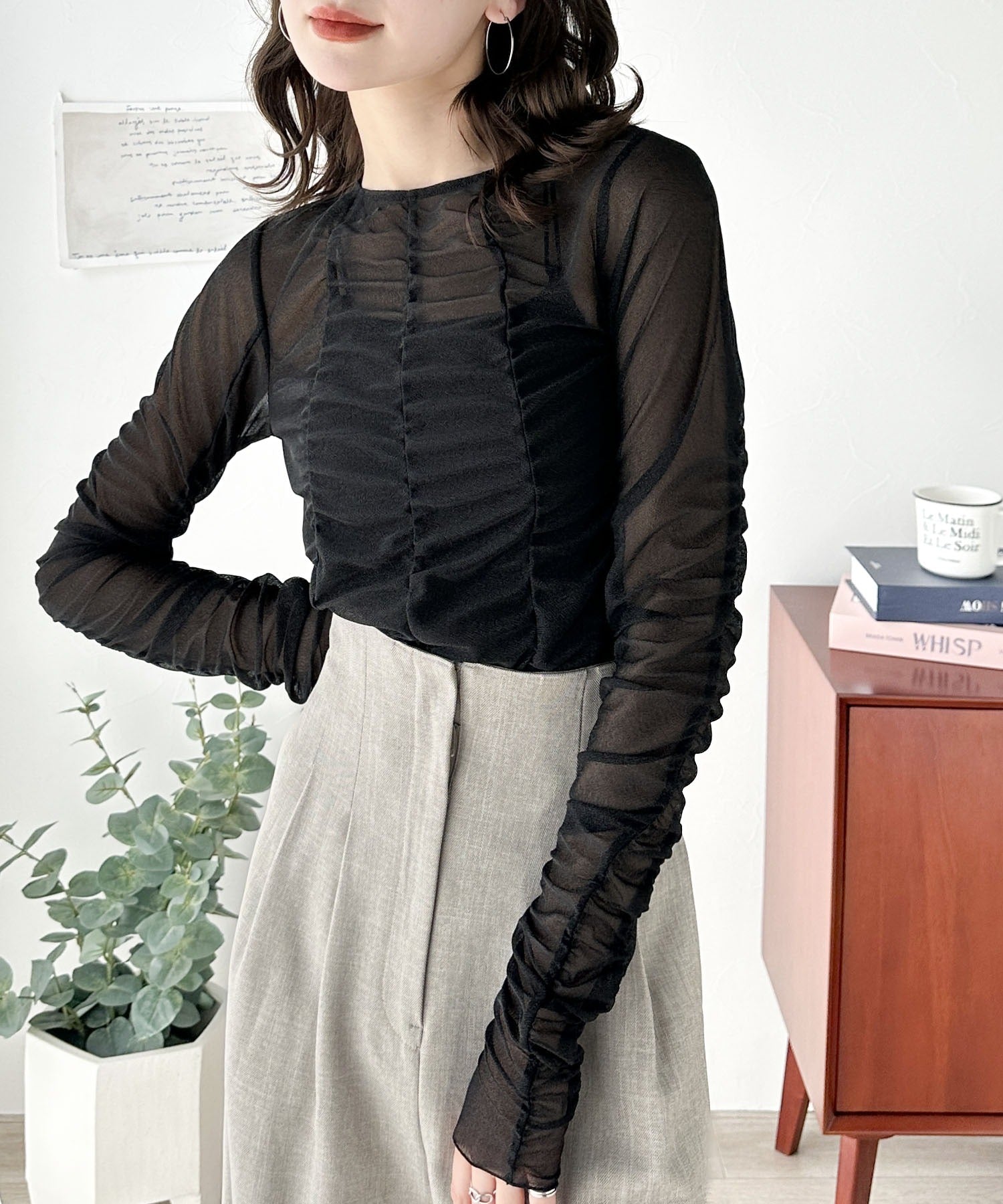 ★OROGEE★PATCHWORK TWO-WAY DRESS★Multi★韓国★大人気★ 2wayドロストチュールスカート / earth music&ecology