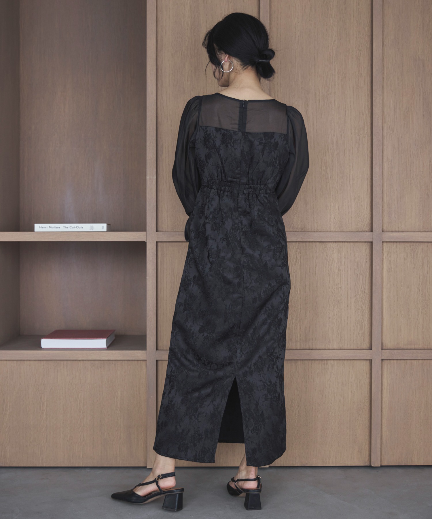 オケージョン】ジャガードビスチェドッキングワンピース