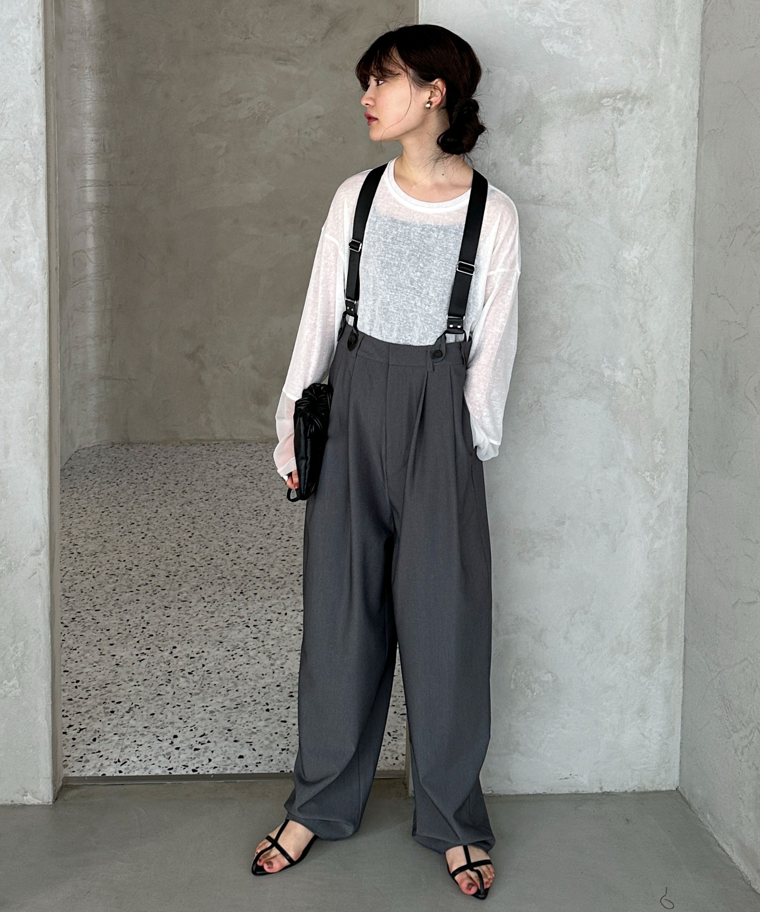 サスペンダーハイウエストパンツ | ファッション通販サイト NUGU