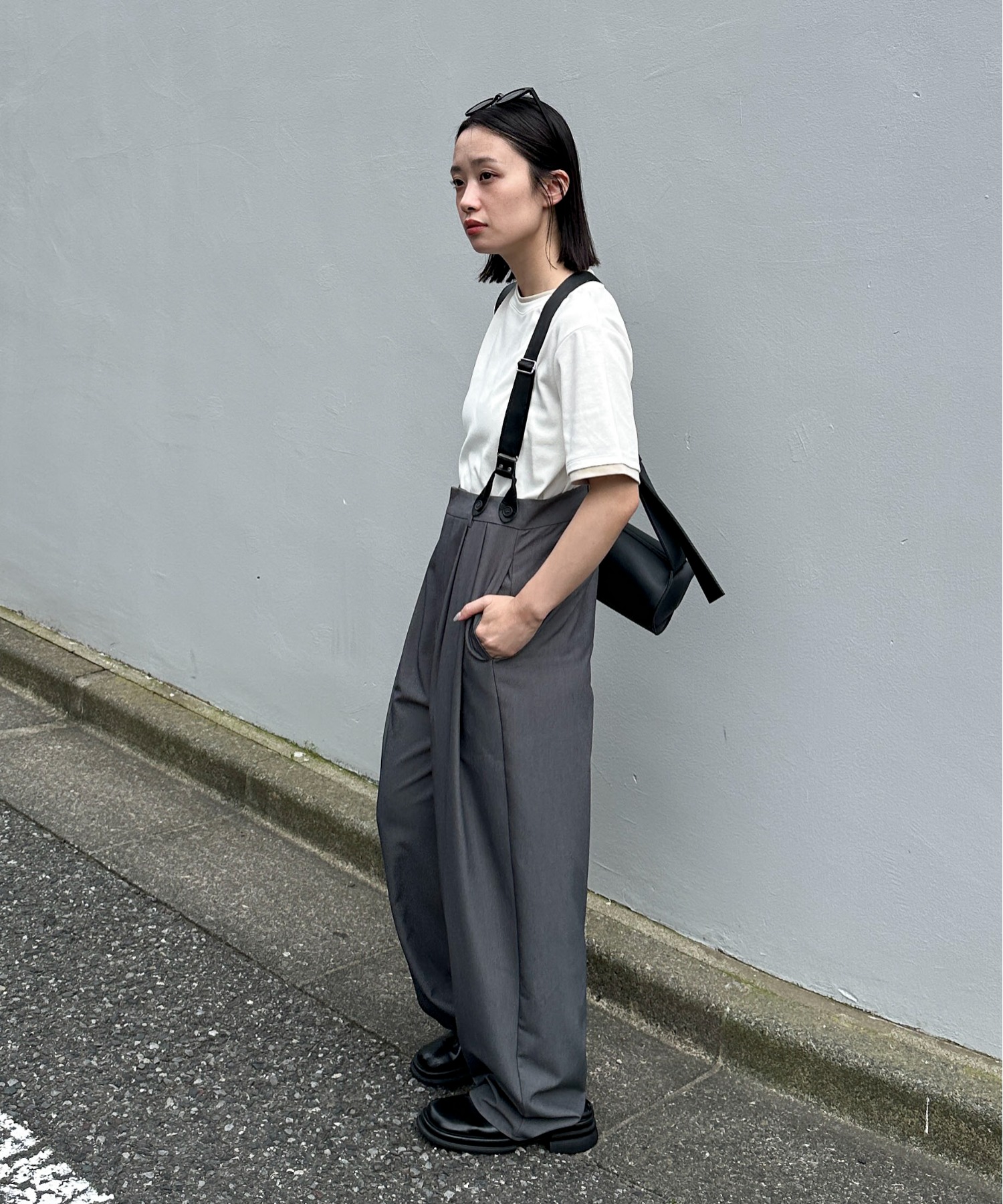 サスペンダーハイウエストパンツ | ファッション通販サイト NUGU