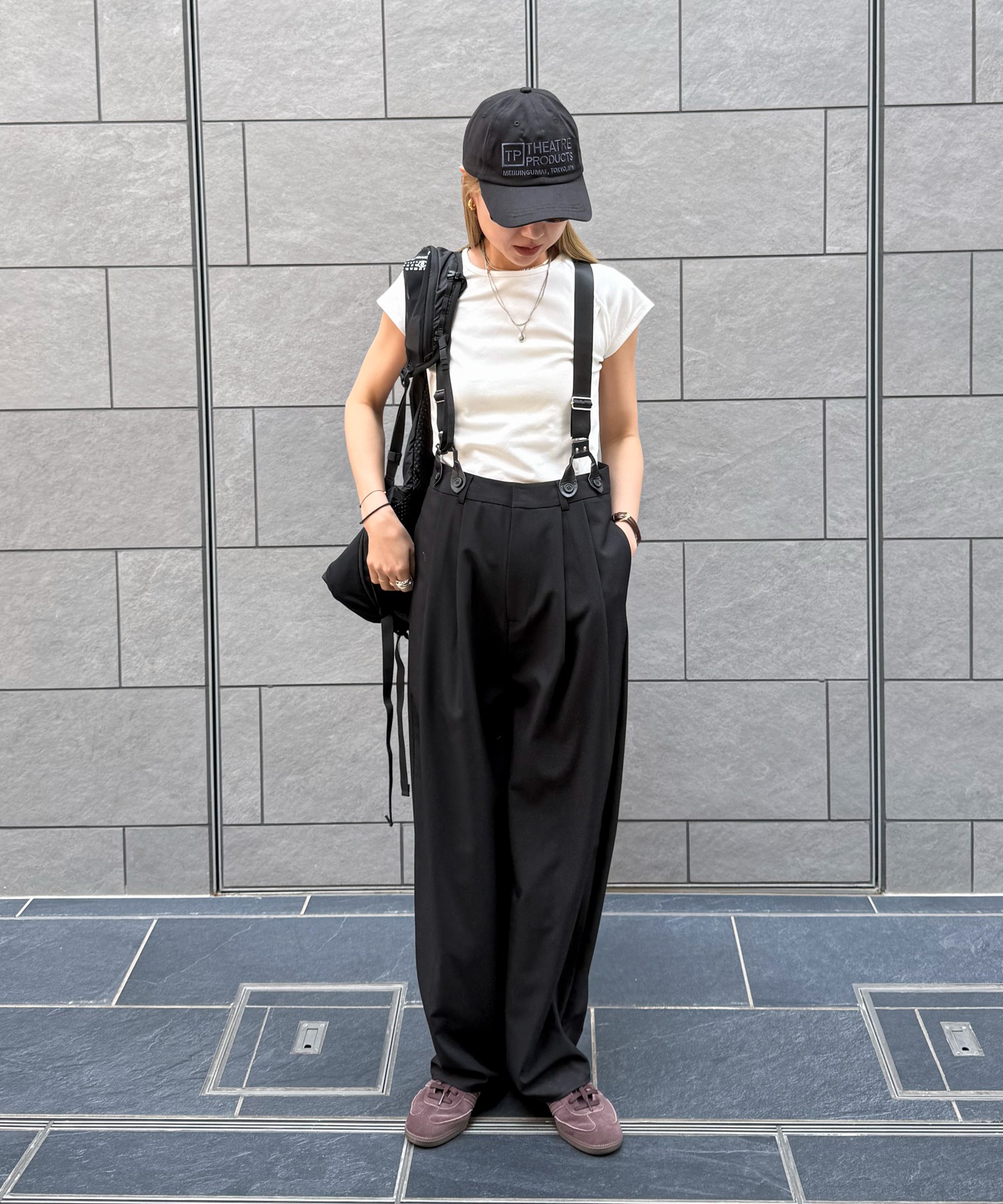 サスペンダーハイウエストパンツ | ファッション通販サイト NUGU