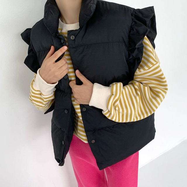 フリルショルダーダウンベスト | ファッション通販サイト NUGU