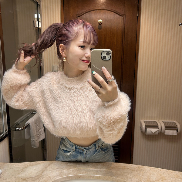 アンゴラクロップドニット | ファッション通販サイト NUGU