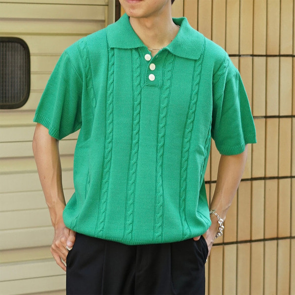 GREENCLUBS　ニット、ポロシャツ　9着まとめ売り ベーシックケーブルニットポロシャツ | ファッション通販サイト NUGU