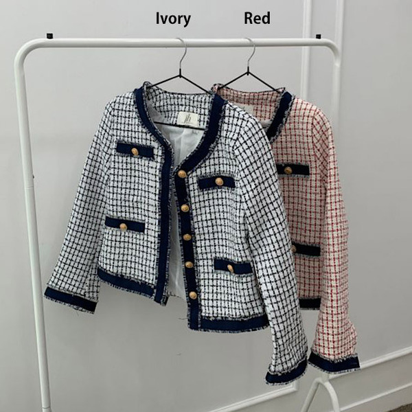 ★美品★D&G ツイードジャケット ドッキング レオパード デニム 38 Y2K ツイードノーカラーミドル ジャケット （ノーカラージャケット