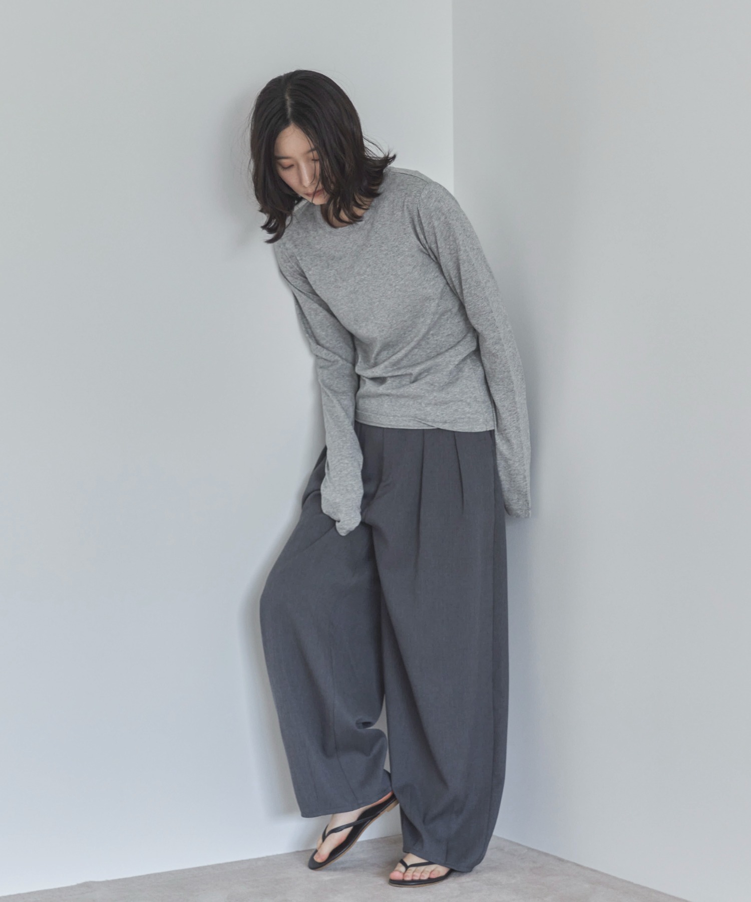 ダック セットアップ可】コンフォートツイードツータックカーブスラックス