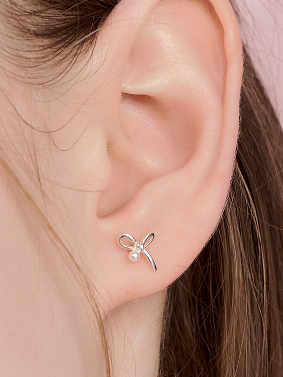 illang ribbon pearl earring