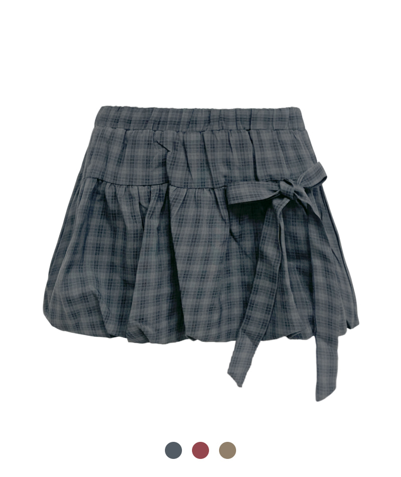 チェックリボンバルーンスカート | ファッション通販サイト NUGU