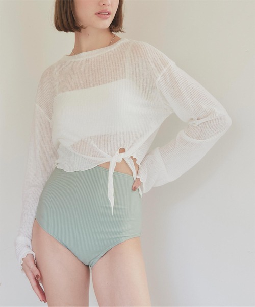 トップス付サイドオープンデザインワンピース/水着