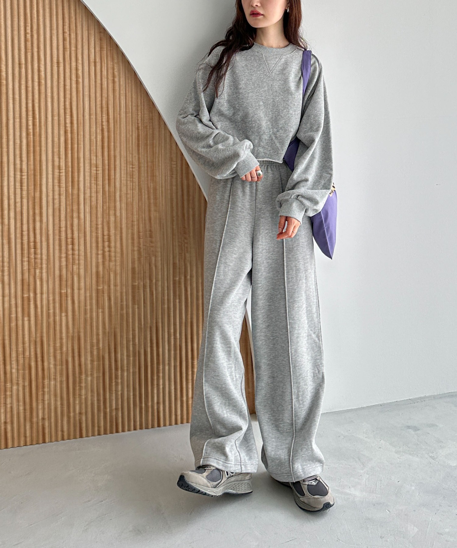 ピンタック裏起毛ワイドスウェットパンツ | ファッション通販サイト NUGU