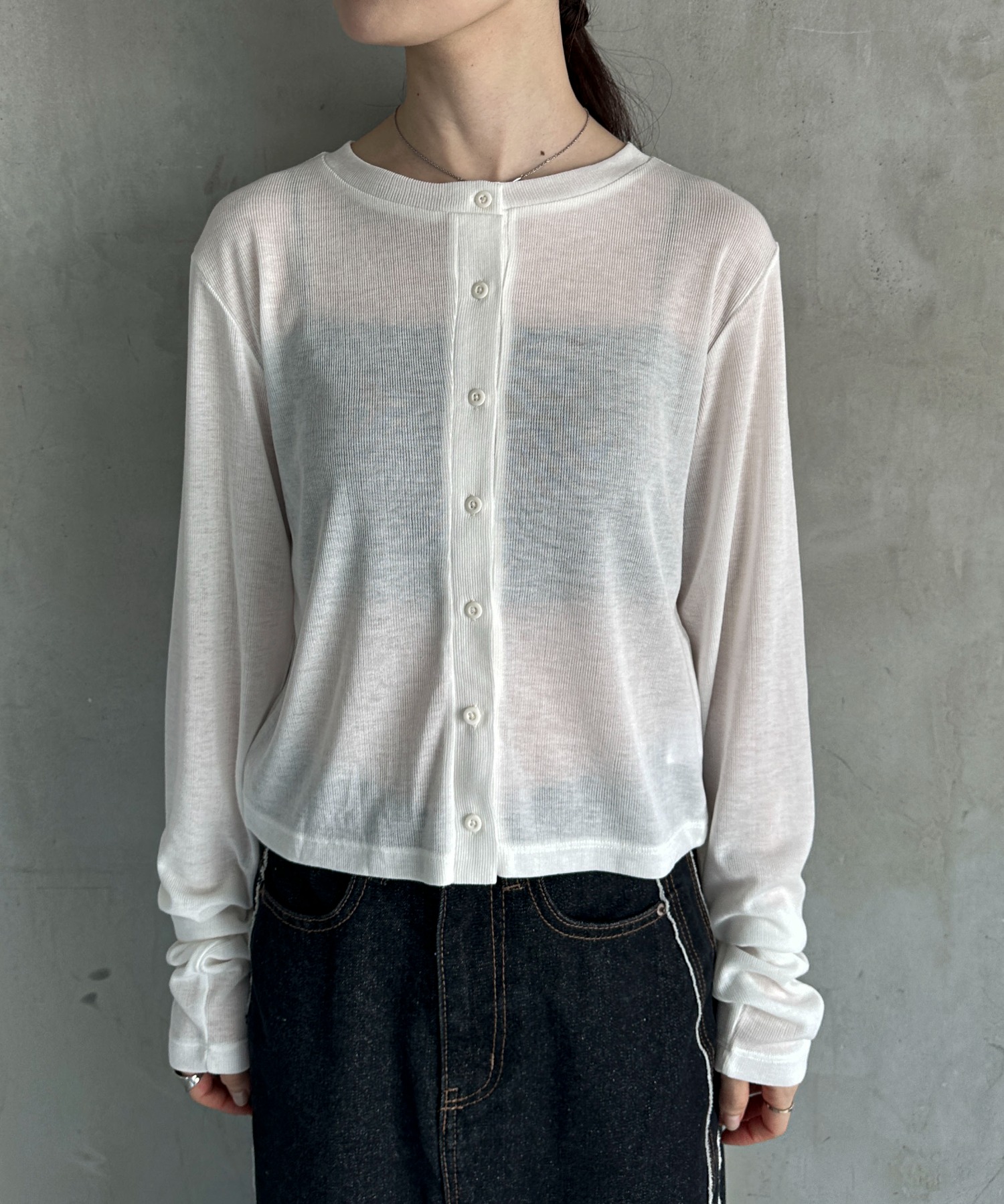 シアーリブカーディガン | ファッション通販サイト NUGU