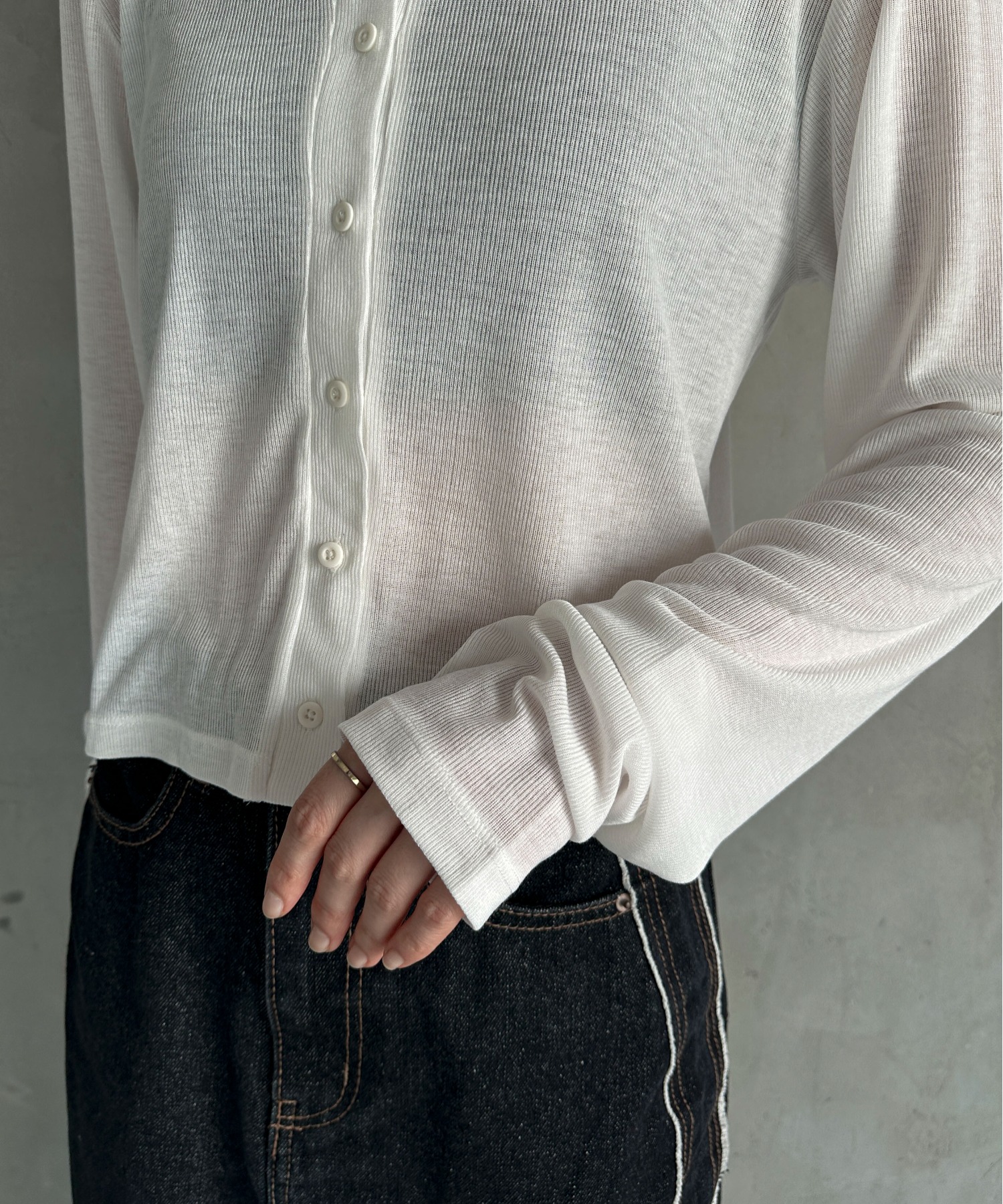 シアーリブカーディガン | ファッション通販サイト NUGU