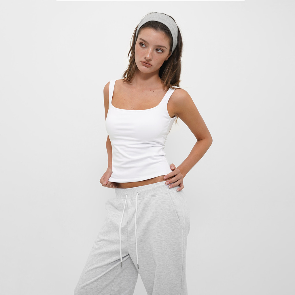 [B-BASIC] (カップ付き) スクエアネック ノースリーブ