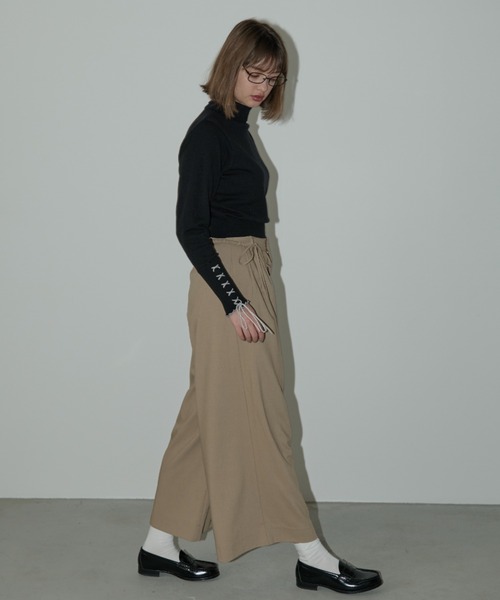 ribbon belt wide pants / サイドリボンワイドパンツ
