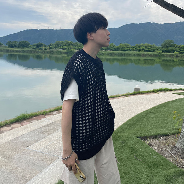 ユニセックス透かし編みベスト | ファッション通販サイト NUGU