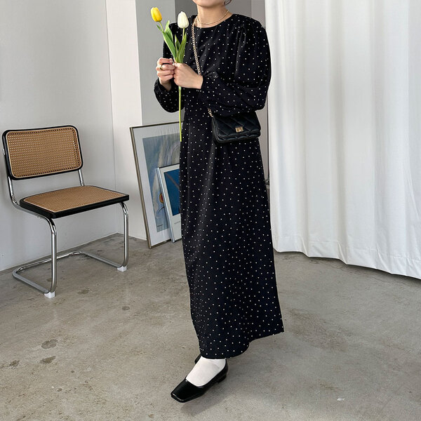 ドットロングワンピース | ファッション通販サイト NUGU