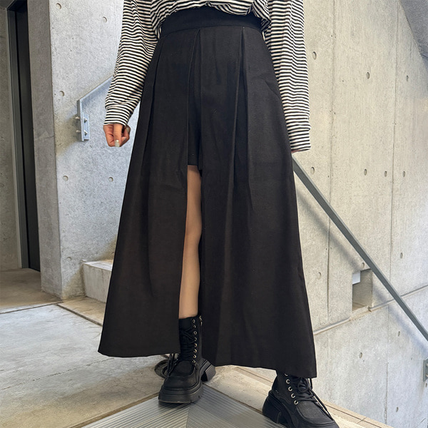 MARKANDLONA 黒 プリーツスカートパンツ marai ロングスカート プリーツスカート 黒 レディース 秋冬