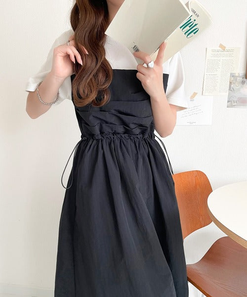 美品✨現行✨イウエンマトフ　切替ボーダードッキングワンピース　36 洗える 美品✨現行✨イウエンマトフ 切替ボーダードッキングワンピース