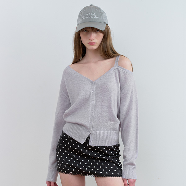ONE OFF SHOULDER CARDIGAN L/GRAY | ファッション通販サイト NUGU