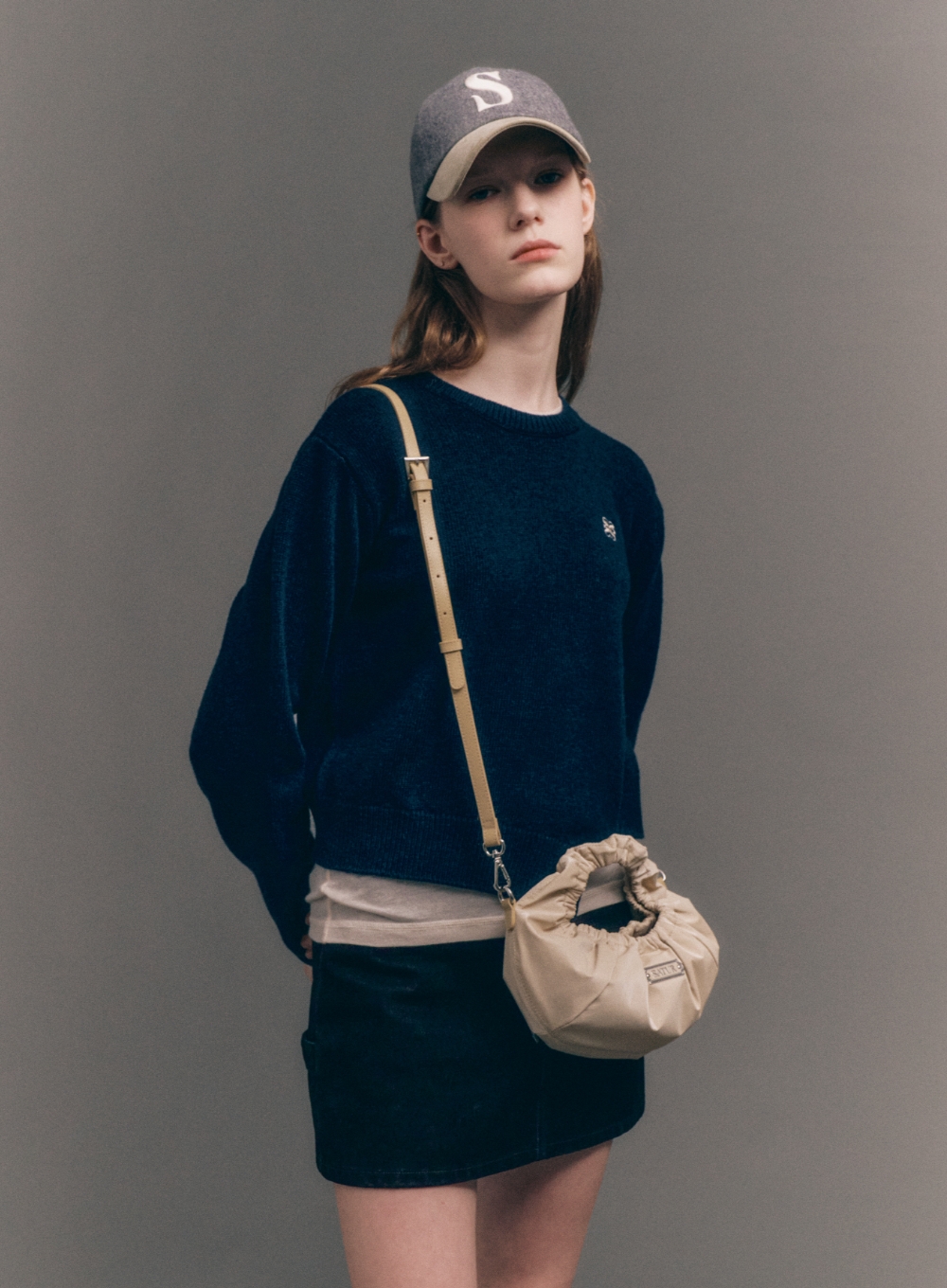 W) Dublin Unbalanced Cashmere Blend Knit - Classic Navy