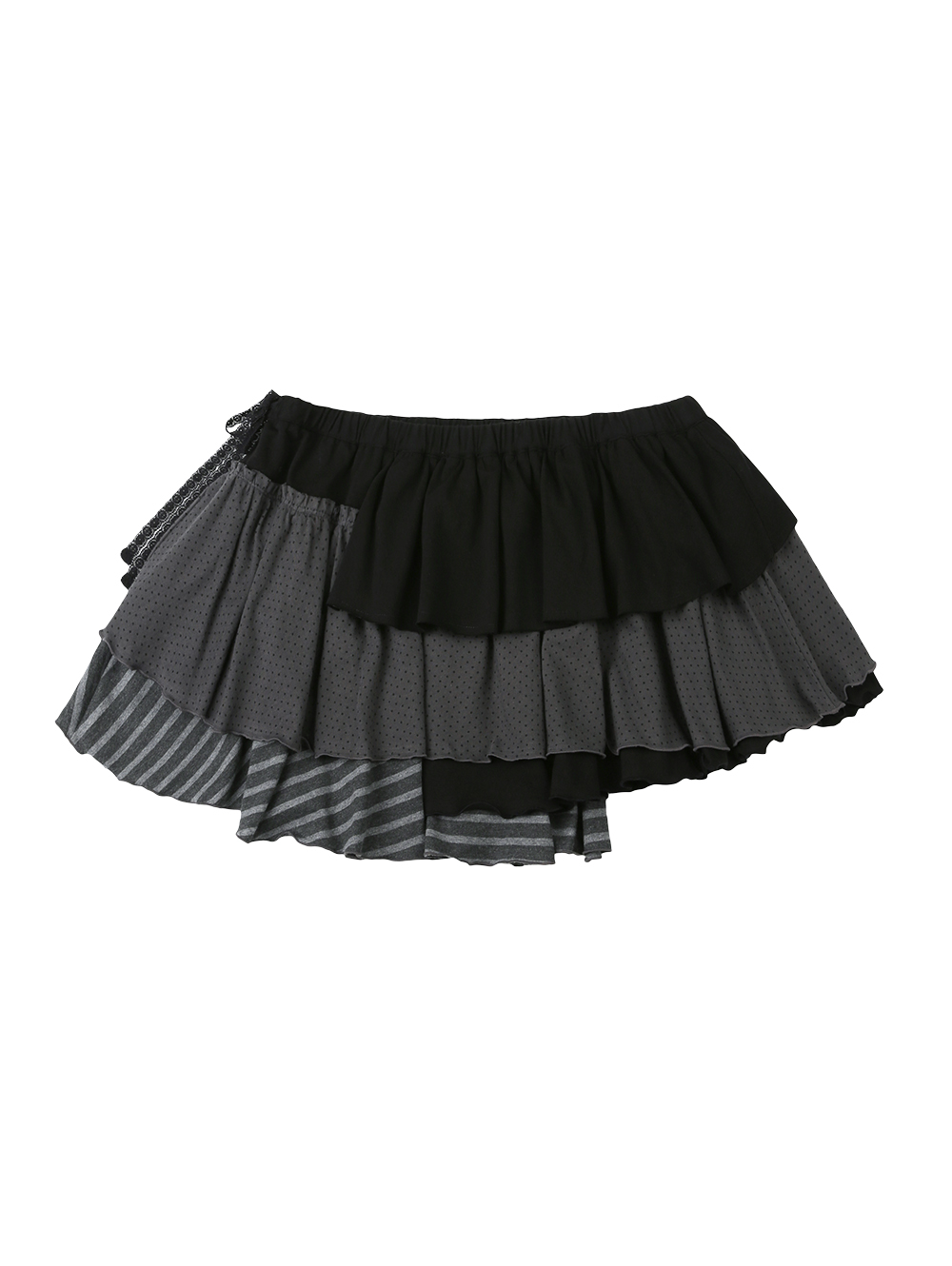 BANDED LAYERED SKIRT [BLACK] | ファッション通販サイト NUGU