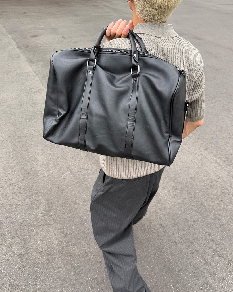 Vintage Unknown ボストンバッグ　黒　レザー 予約販売】レザーボックスボストンバッグ | KISHIKA