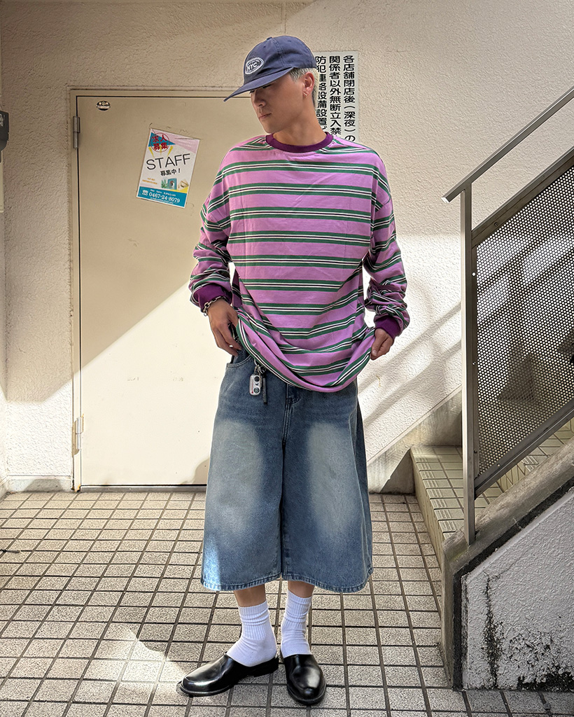 オーバーサイズストライプロングTシャツ | ファッション通販