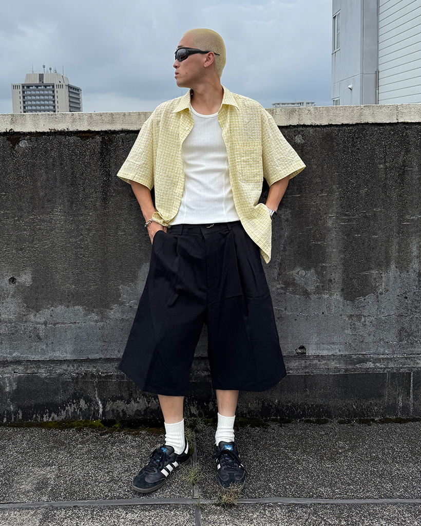 ベルトセットピンタックバミューダパンツ | ファッション通販