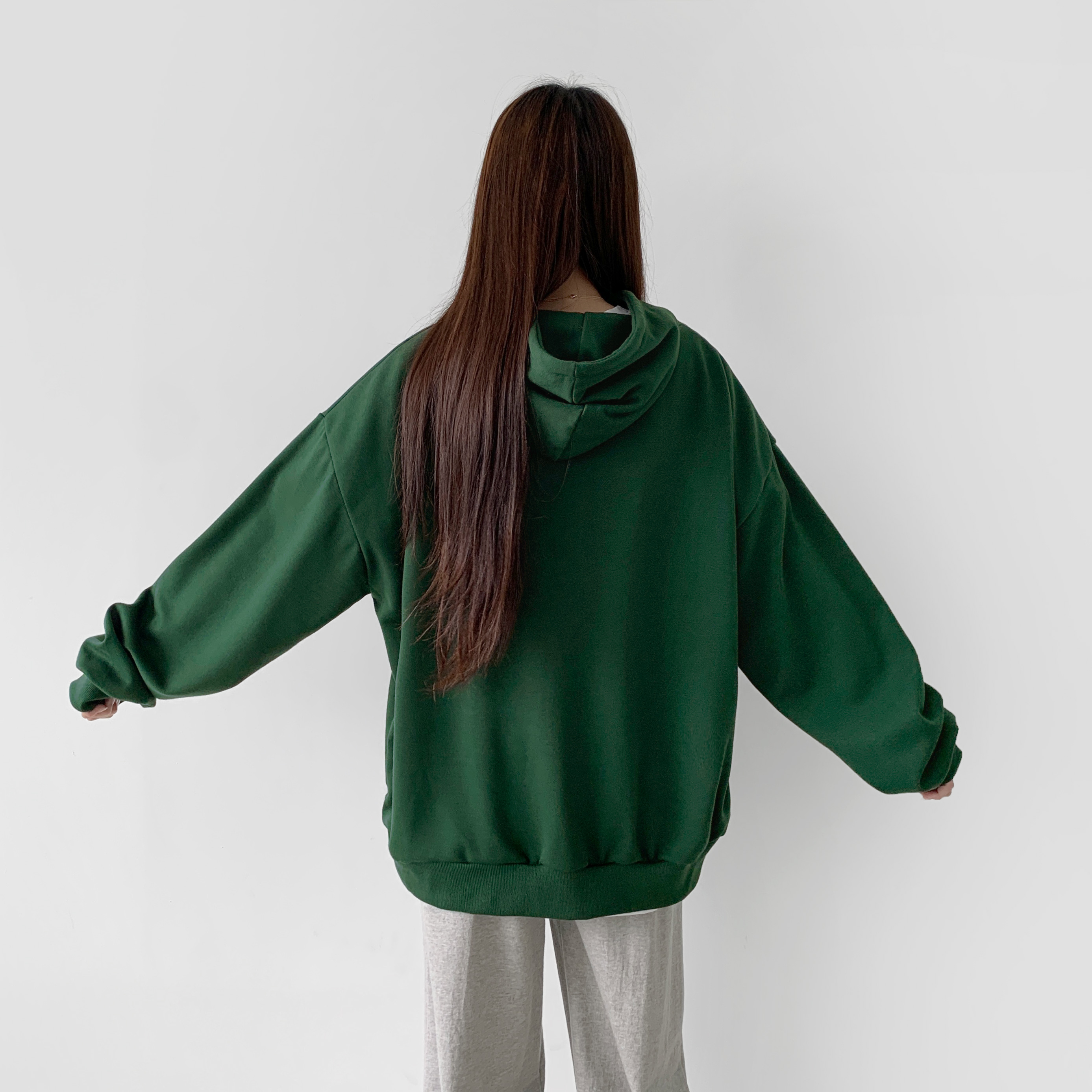 unisex]レタリングルーズフィットフード付きTシャツ