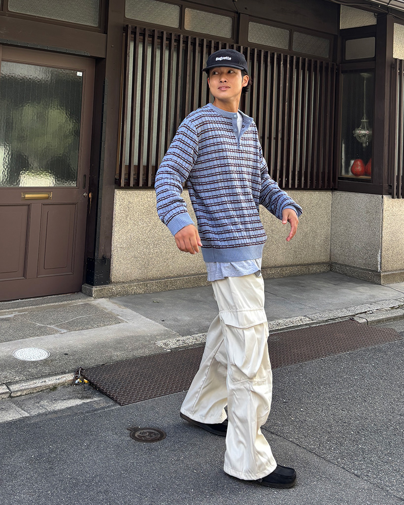 ヘンリーネックボーダーニット | ファッション通販サイト NUGU