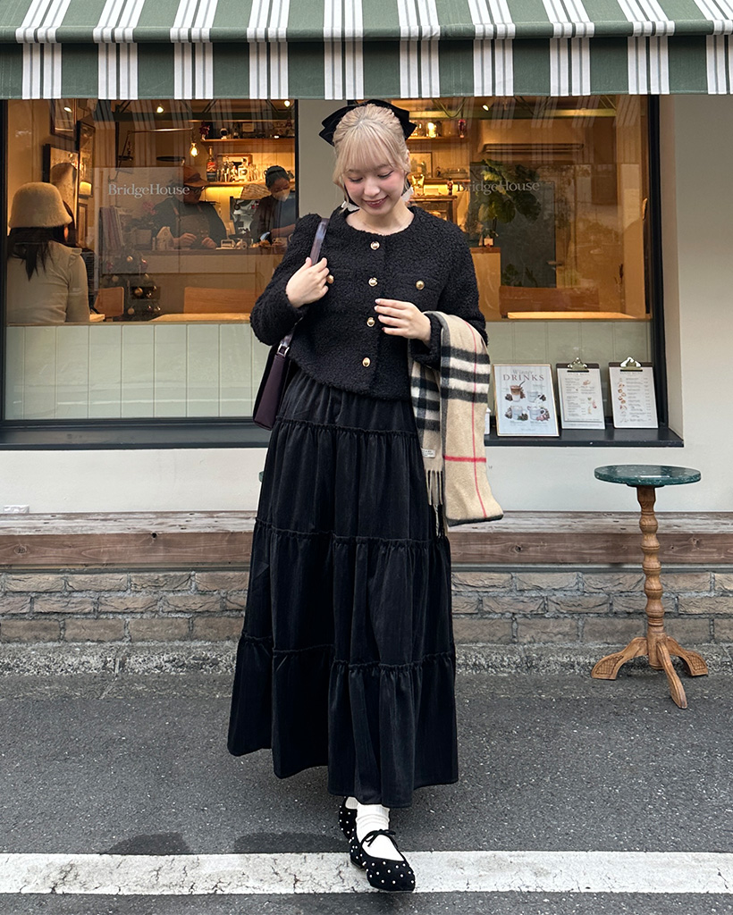 フリルシャーリングカンカンスカート