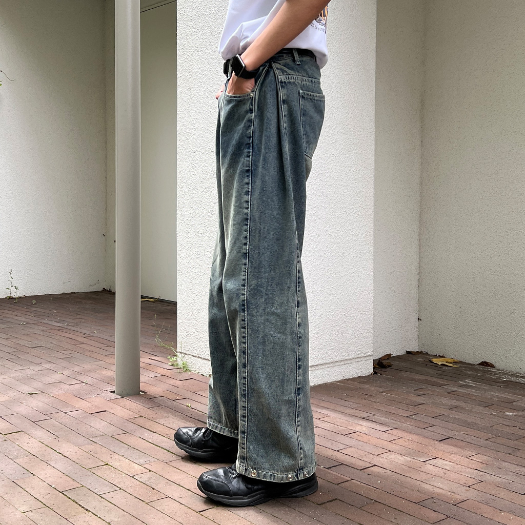 スナップウォッシュデニムパンツ | ファッション通販サイト NUGU