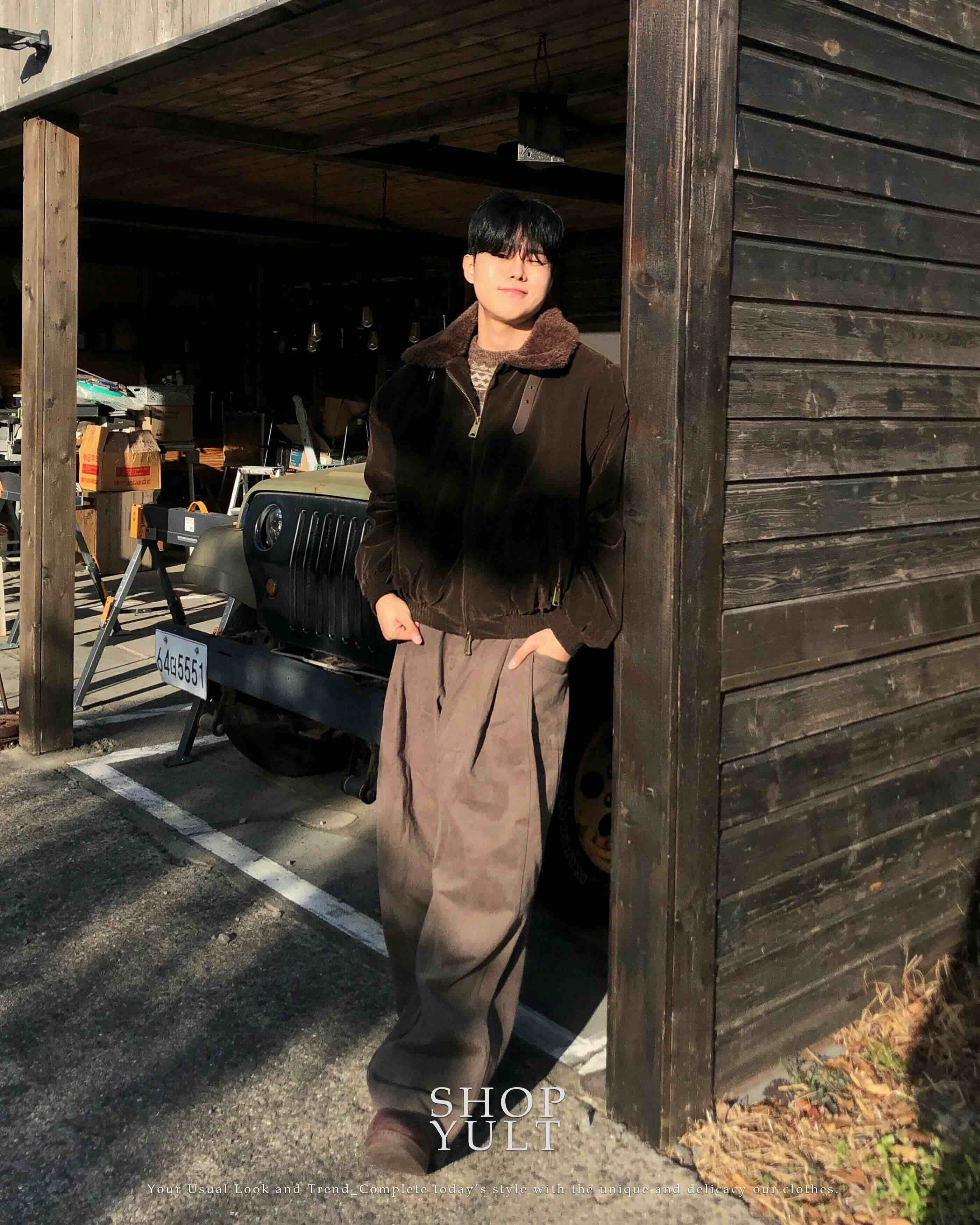 (3 color) ポケット付き カーブ パンツ