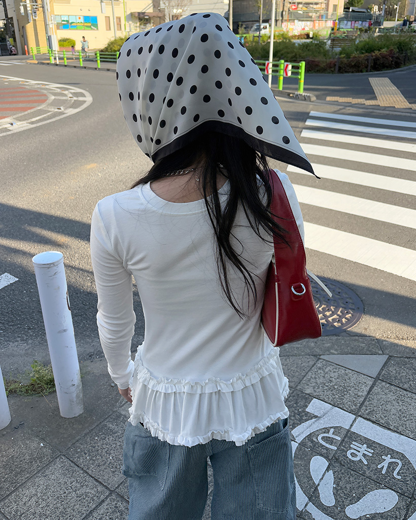 裾フリルロングスリーブTシャツ | ファッション通販サイト NUGU