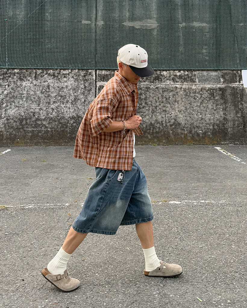 ブルーレーベル　黒 半袖Tシャツ チェック柄 バックデザイン osharewalker Tシャツ レディース 春夏 トップス カットソー