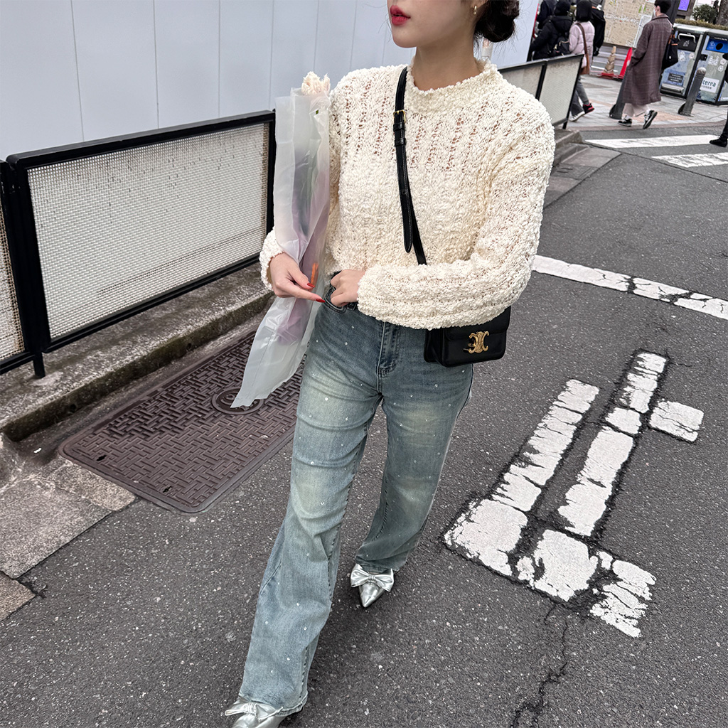 ビジューデニム サイドビジューデニム | Bottoms,デニム | | TREFLE＋1